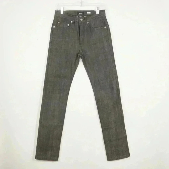 NWT A.P.C New Standard Raw Salvage Denim Dark Grey Jeans in Noir Brut size 26 - Picture 1 of 5